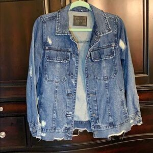 Blank NYC distressed pocketed jean jacket